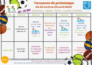 Plannings d'activités 5