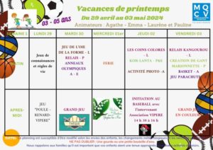 Plannings d'activités 6